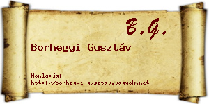 Borhegyi Gusztáv névjegykártya